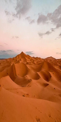 Merzouga, Sunset in Sahara Desert